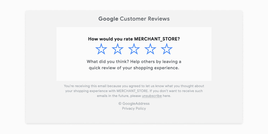 Rate Merchant Store - Google customer reviews